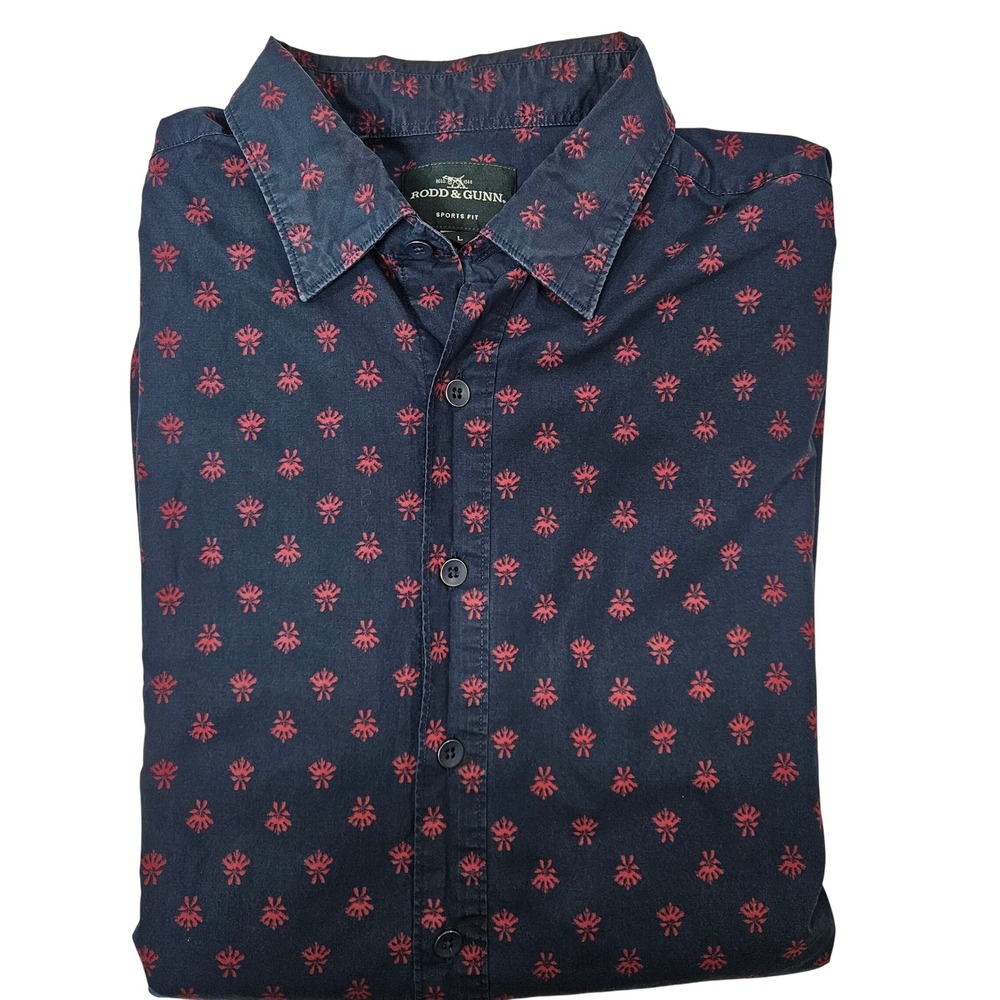 Rodd & Gunn Sports Fit‎ Long Sleeve Button Down Men's Size L Blue Pink